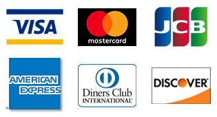 取扱いカード：VISA／MasterCard／JCB／American Express／Diners Club／Discover